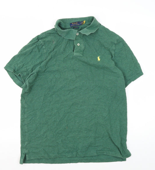 Ralph Lauren Green Men's Polo, L - Classic Short Sleeve