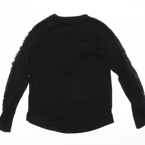 Next Women's Black Long Sleeve Lace Blouse - Size 6