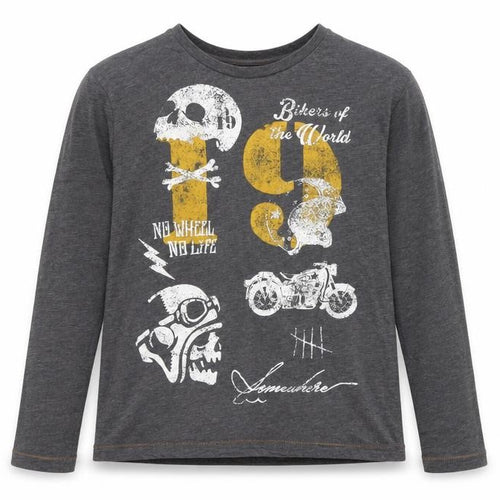 Zara Boys Grey Graphic Long Sleeve T-Shirt, 9-10 Years