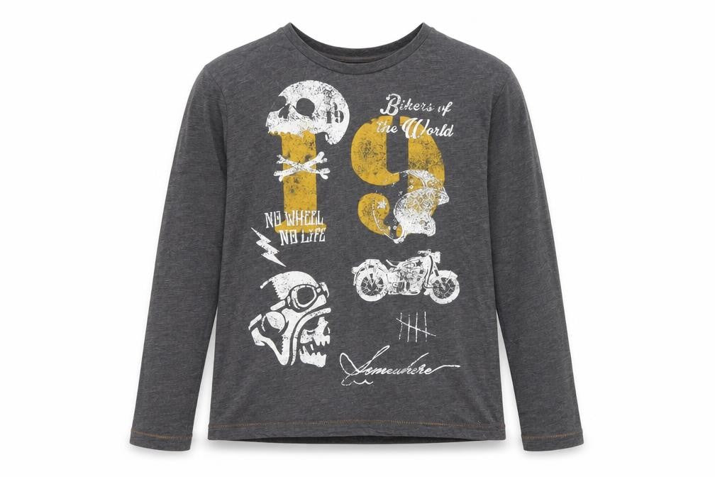 Zara Boys Grey Graphic Long Sleeve T-Shirt, 9-10 Years