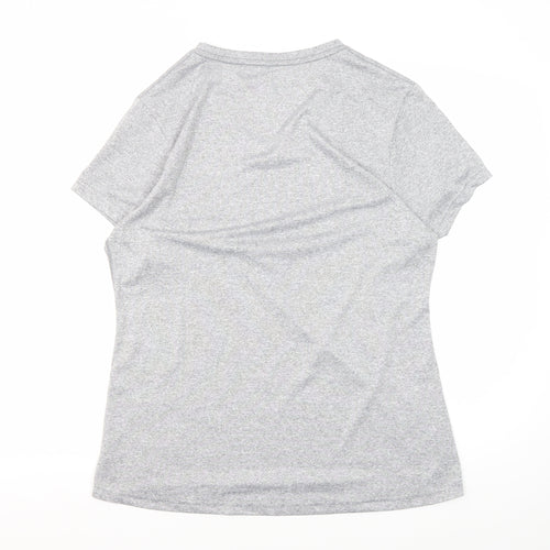 icyzone Women's Grey L Basic Activewear T-Shirt