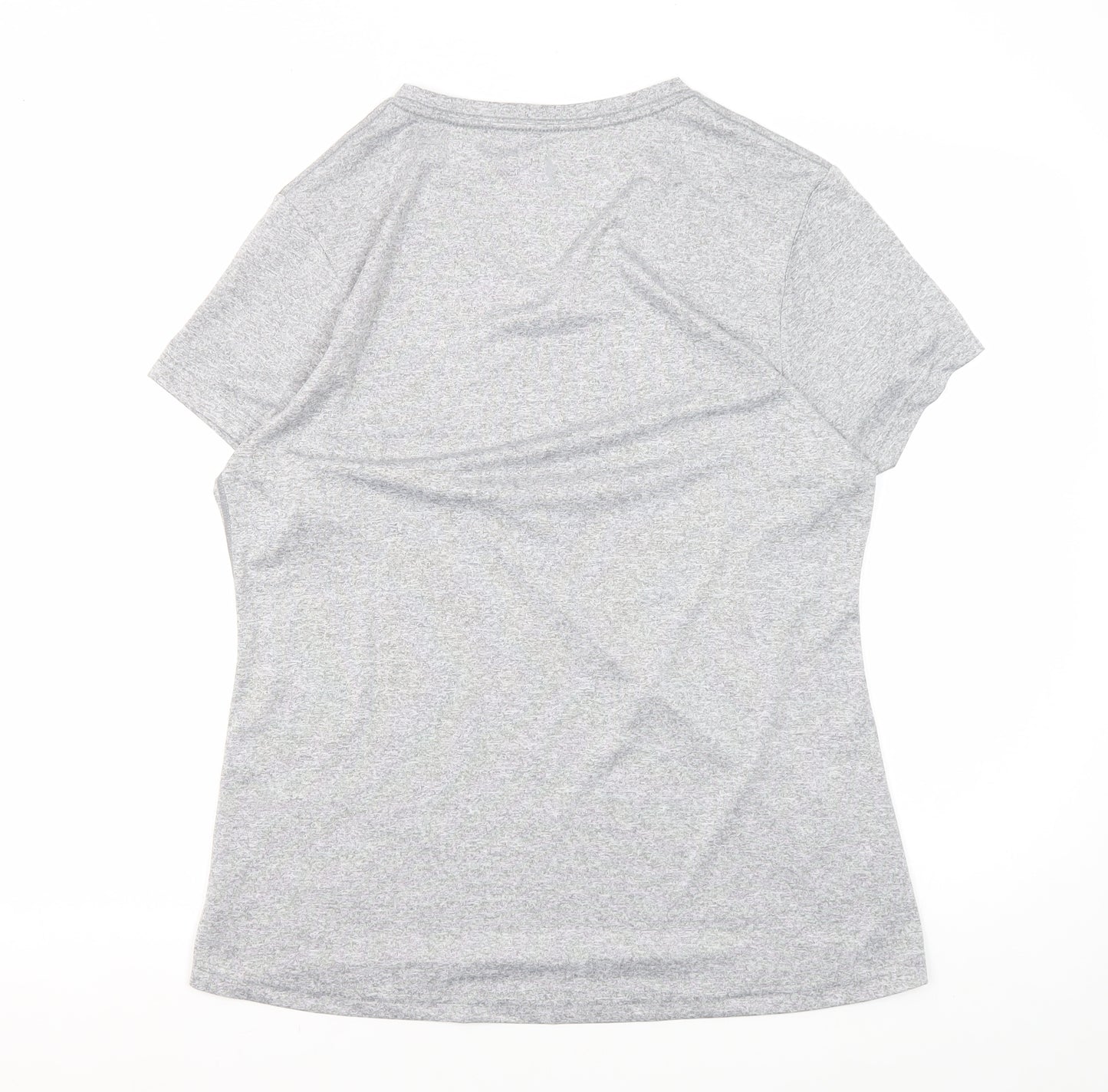 icyzone Women's Grey L Basic Activewear T-Shirt