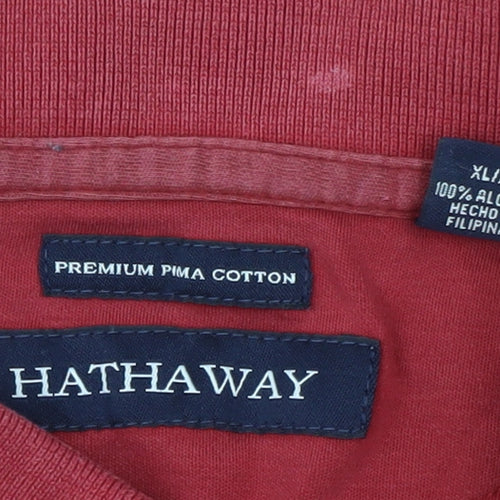 Hathaway Men's Red XL Cotton Polo Shirt