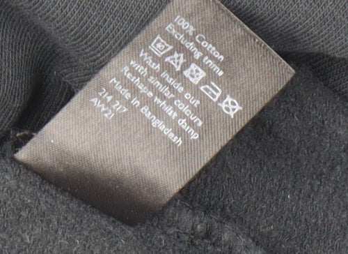 John Lewis Men's Black Pullover Cotton Hoodie S