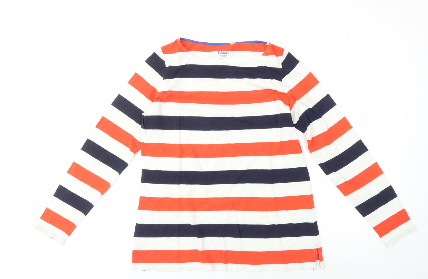 Boden Women's Multicoloured Striped T-Shirt UK 12