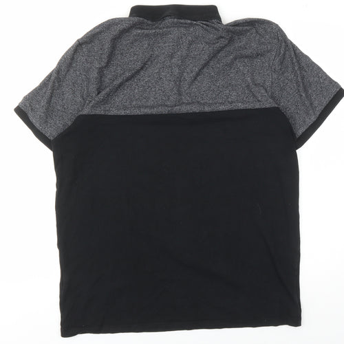 Next Men's Black Colourblock Polo Shirt M