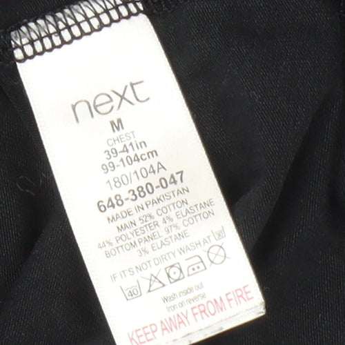 Next Men's Black Colourblock Polo Shirt M