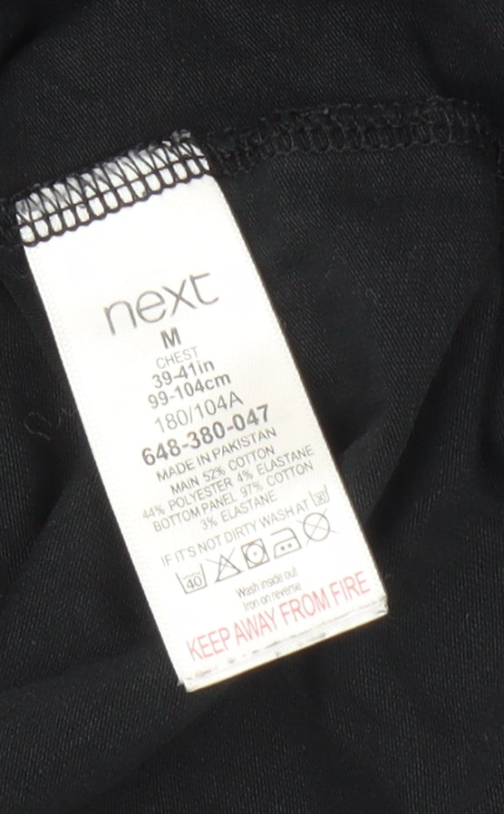 Next Men's Black Colourblock Polo Shirt M