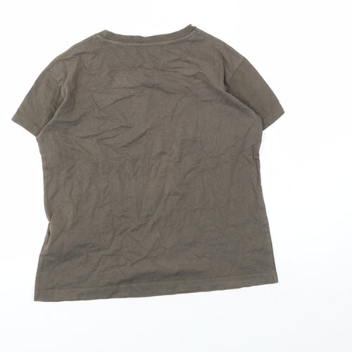 Pull&Bear Women's Brown Floral T-Shirt XS Retro Style