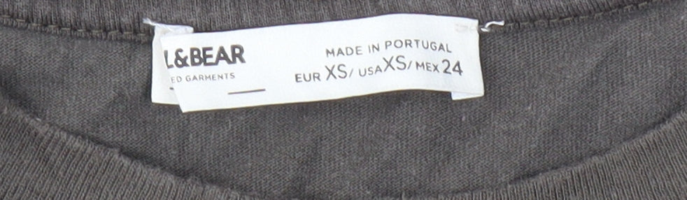 Pull&Bear Women's Brown Floral T-Shirt XS Retro Style