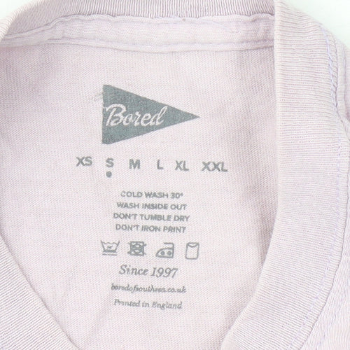 Bored Unisex Pink T-Shirt, Medium Crew Neck Casual