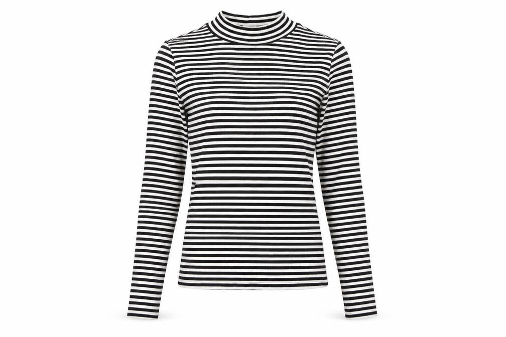 Front view of Monki Women's XS Striped Jersey T-Shirt