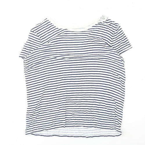 Gap Unisex White Striped Large T-Shirt, Casual Summer Style