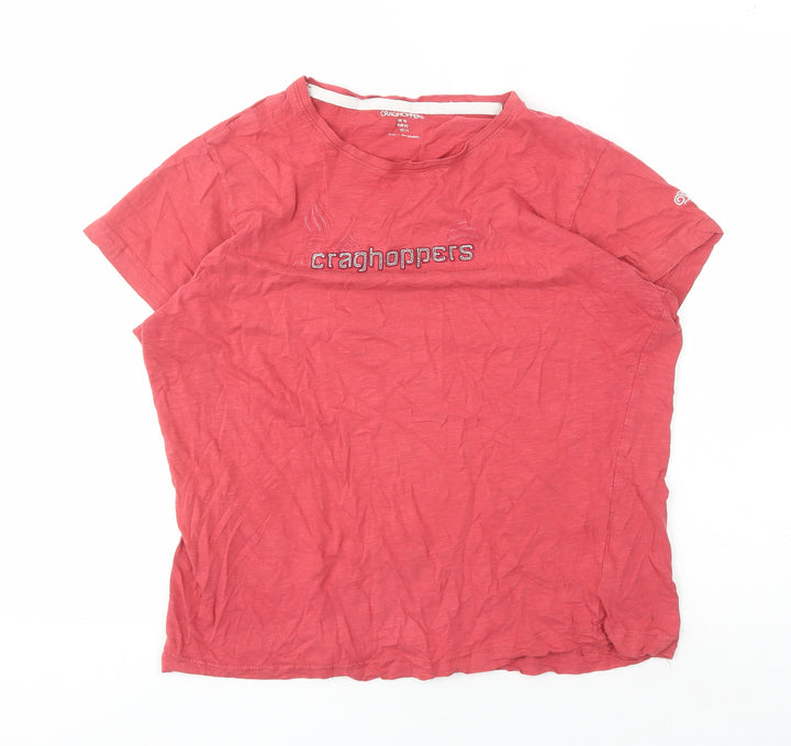 Craghoppers Red Women's T-Shirt Size 16 Casual