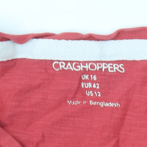 Craghoppers Red Women's T-Shirt Size 16 Casual