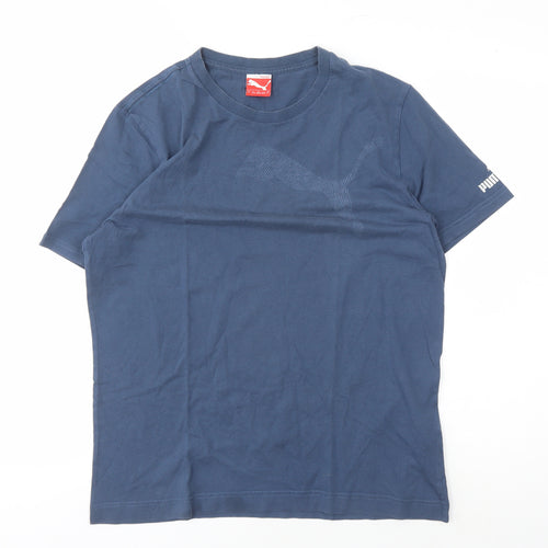 Puma Men's Blue Crew Neck Logo T-Shirt M