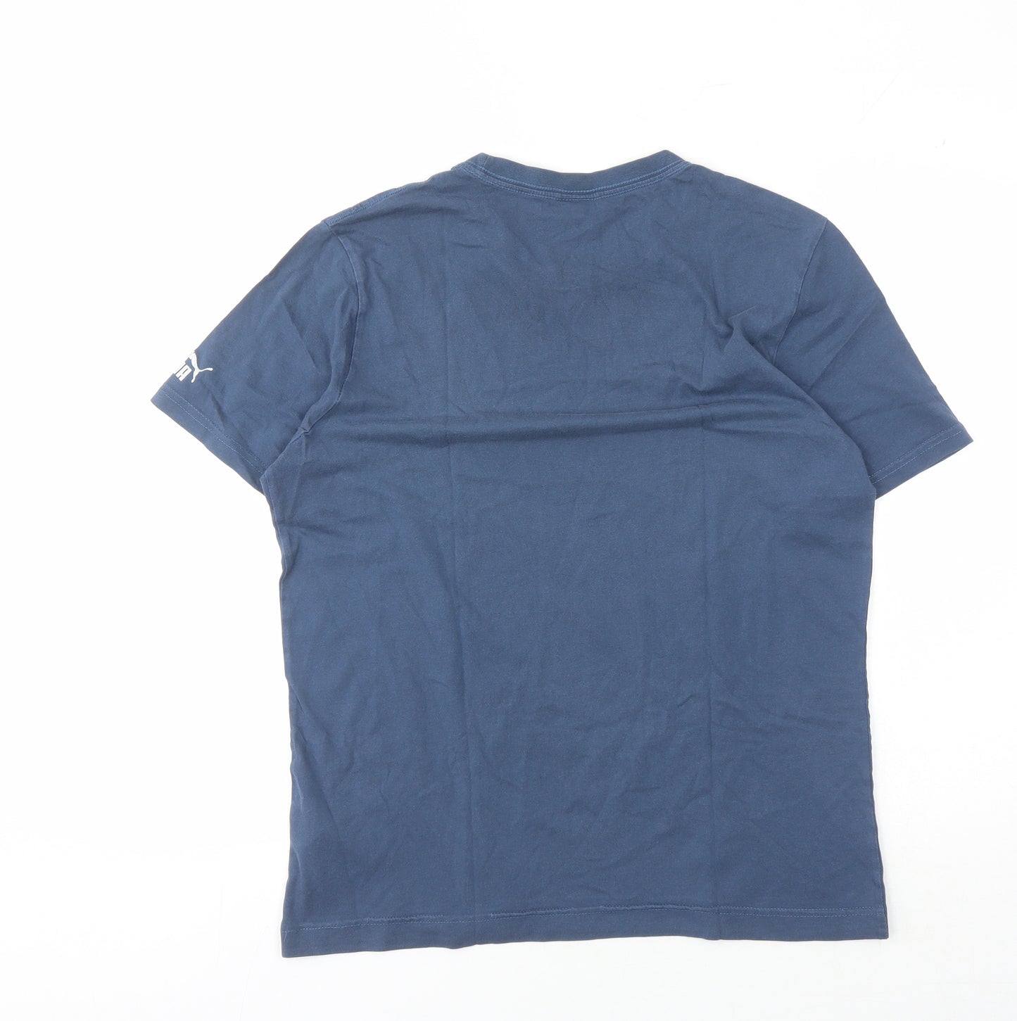 Puma Men's Blue Crew Neck Logo T-Shirt M