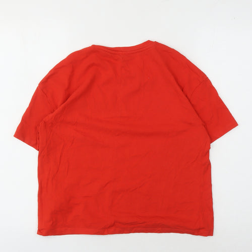 ONLY Women's Red T-Shirt, Size S, Casual Crew Neck
