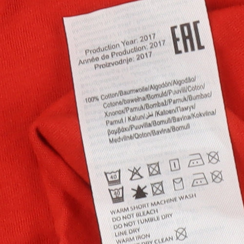 ONLY Women's Red T-Shirt, Size S, Casual Crew Neck