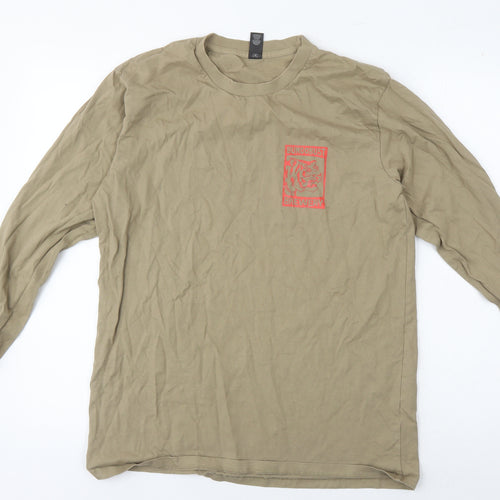 AS Colour Men’s Beige Graphic Long Sleeve T-Shirt M
