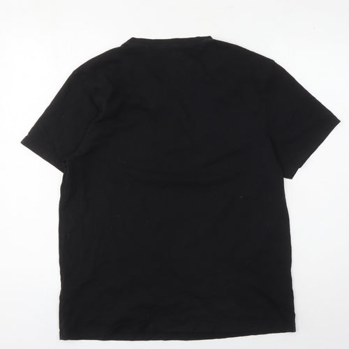 Red Herring Men's Black Slim Henley T-Shirt Large