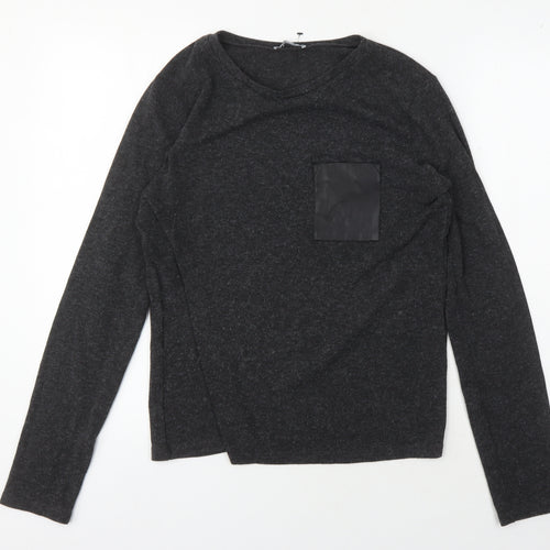 Zara Unisex Black Long Sleeve Top L