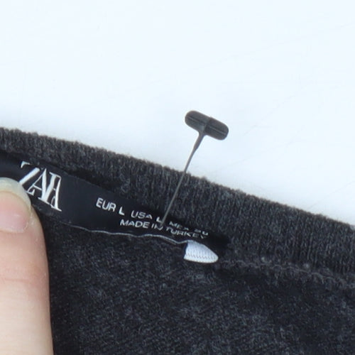 Zara Unisex Black Long Sleeve Top L