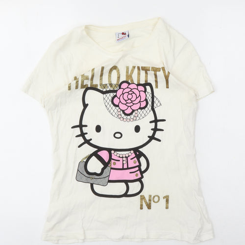 Hello Kitty Women's Ivory T-Shirt Size 14 Casual Fun