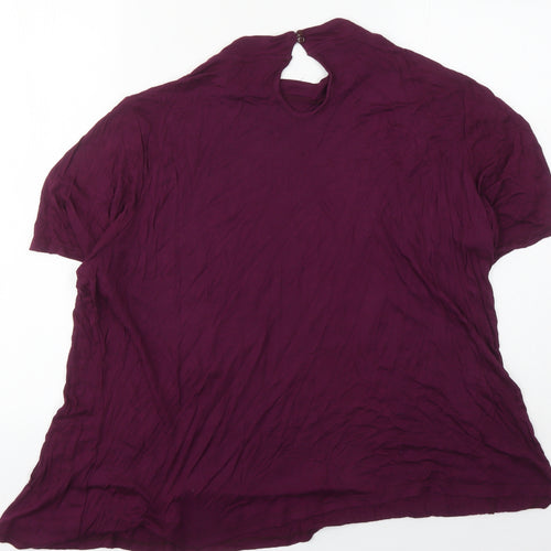 Capsule Women's Purple Short Sleeve High Neck Top