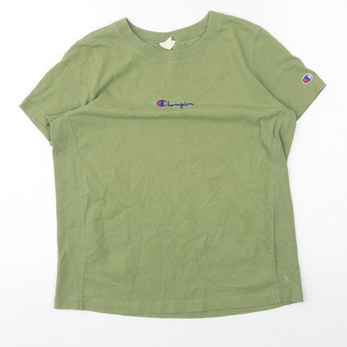 Champion Women’s Green T-Shirt, Size S, Crew Neck, Casual
