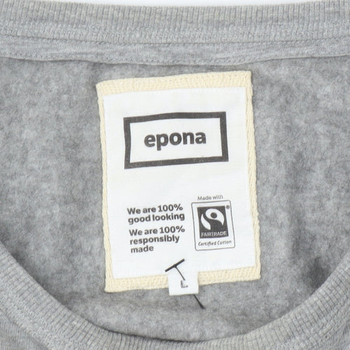 Epona Women's Grey Crop Sweatshirt, S, University Style