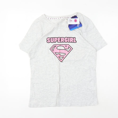 Tu Women's Grey Supergirl Nightshirt, Size 12, Comics Theme