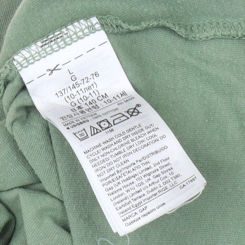 GAP Girls Green Star Sequin T-Shirt, 10-11 Years, Casual Fun