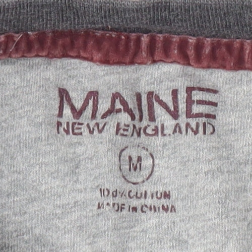 Maine New England Men's Grey Cotton T-Shirt M