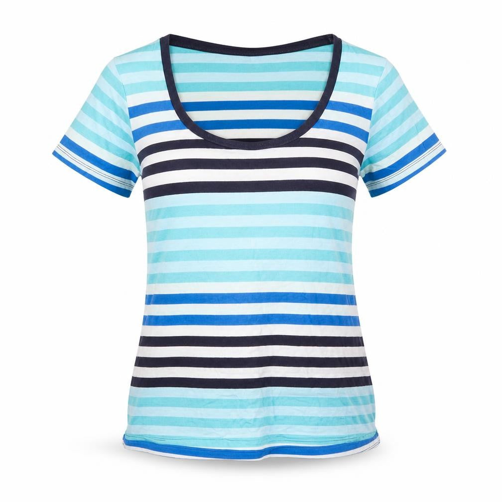 Front view of Faded Glory Women's Multicoloured Striped T-Shirt S
