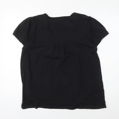 Rogers+ROGERS Women's Black Scoop Neck Blouse - Size 18