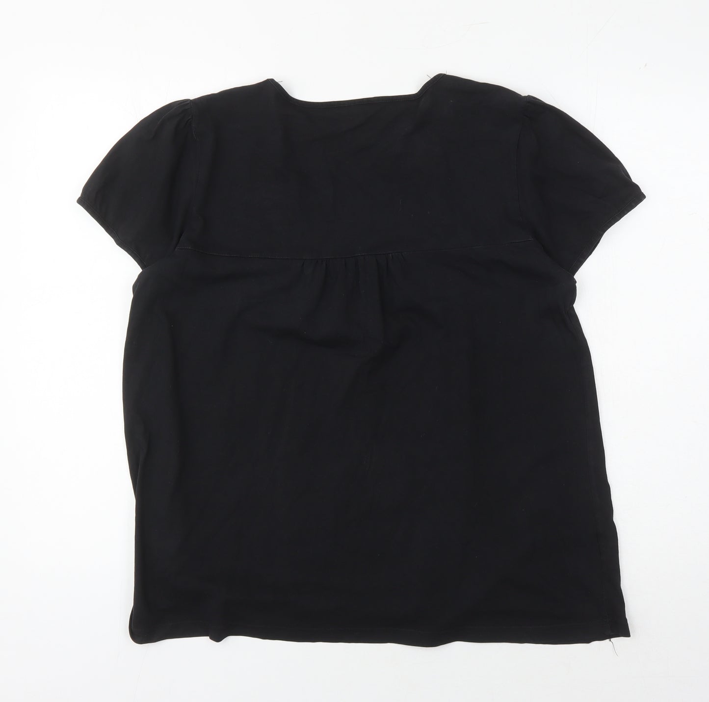 Rogers+ROGERS Women's Black Scoop Neck Blouse - Size 18