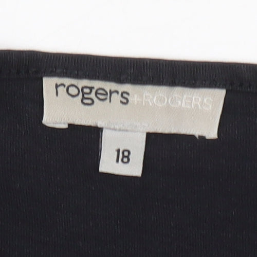 Rogers+ROGERS Women's Black Scoop Neck Blouse - Size 18