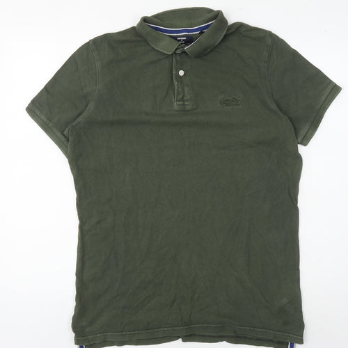 Superdry Men's Green Polo Shirt M with Logo