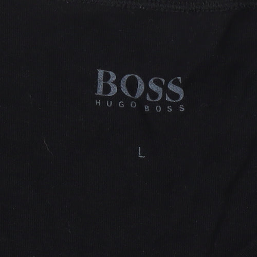 Hugo Boss Men's Black L T-Shirt, Crew Neck, Cotton