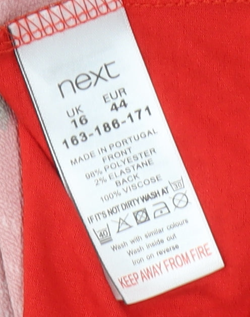 Next Women's Red Plaid Blouse, Size 16, 3/4 Sleeves