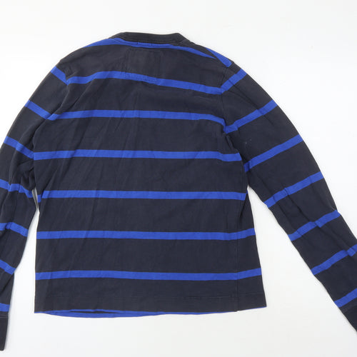 Abercrombie & Fitch Men's Blue Striped Sweatshirt, Size M