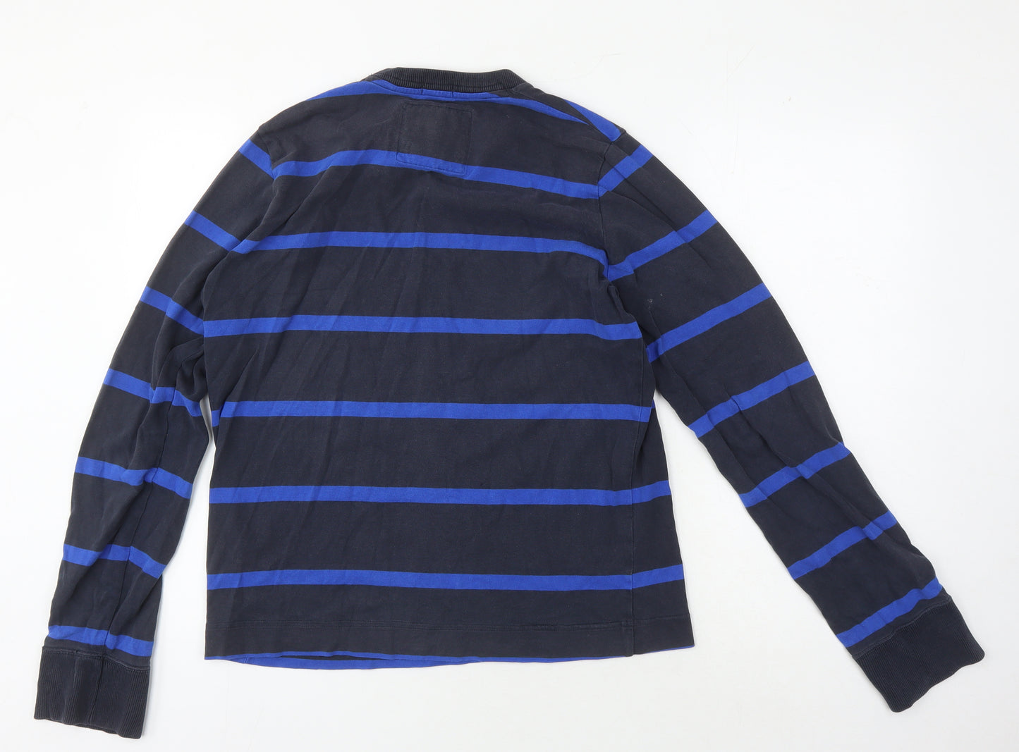 Abercrombie & Fitch Men's Blue Striped Sweatshirt, Size M