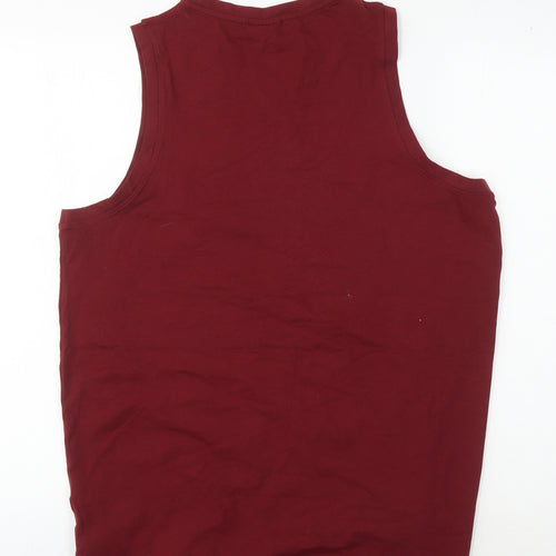 Lonsdale Unisex Red 2XL Tank Top Gym Cotton Blend