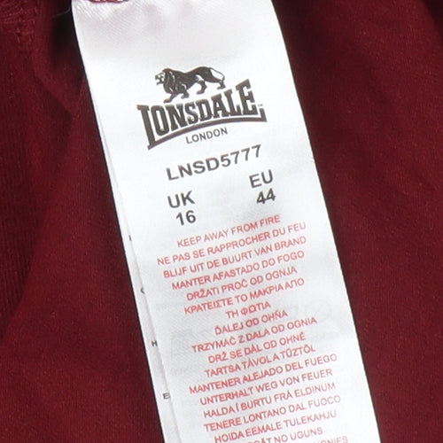 Lonsdale Unisex Red 2XL Tank Top Gym Cotton Blend