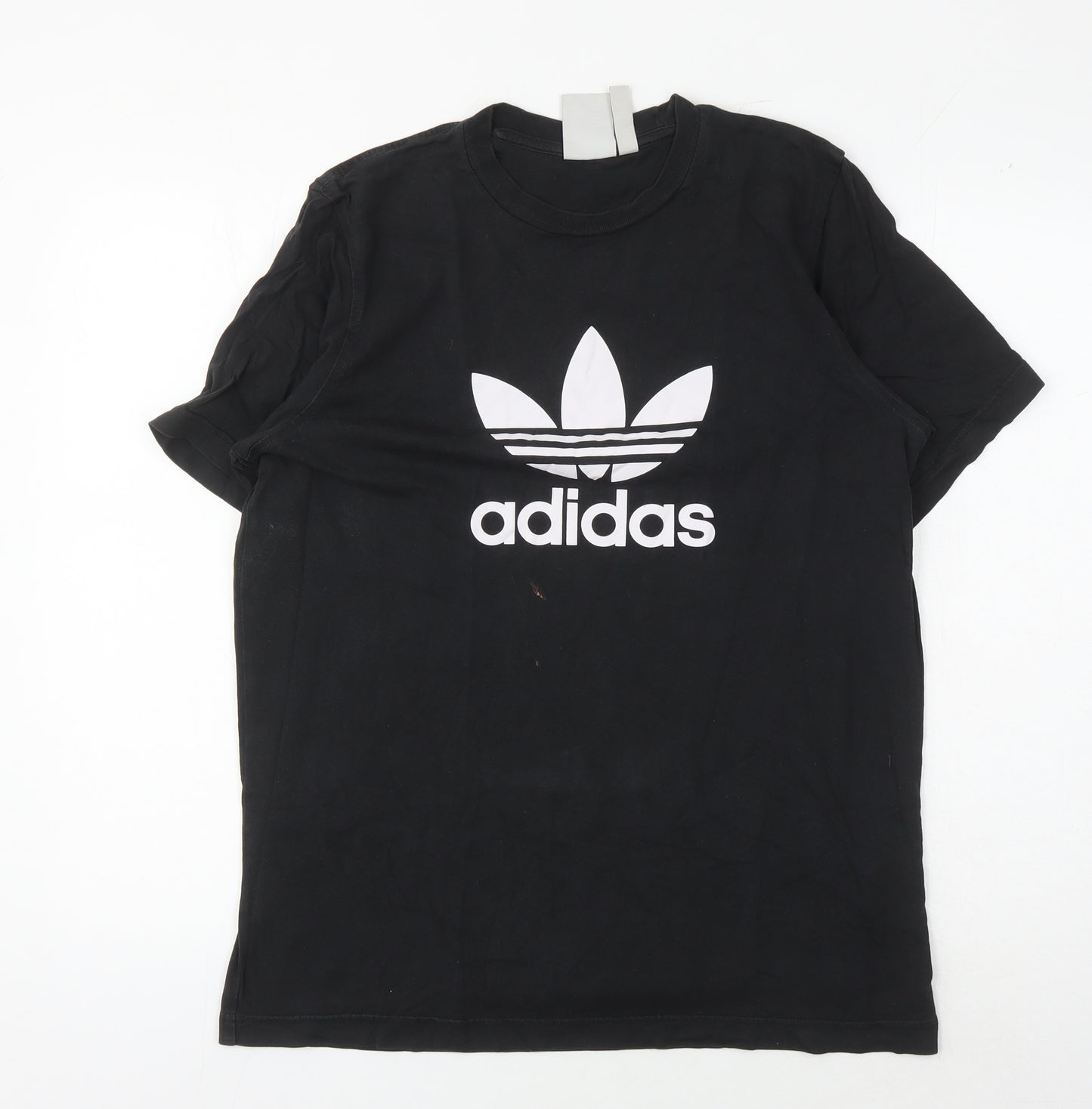 Adidas Men's Black Logo T-Shirt, Size M, Crew Neck