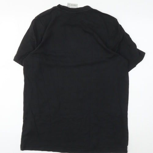 Adidas Men's Black Logo T-Shirt, Size M, Crew Neck