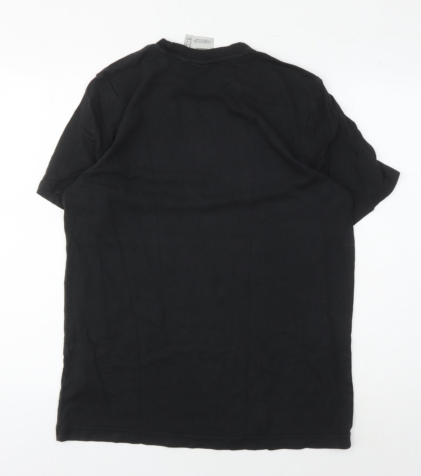 Adidas Men's Black Logo T-Shirt, Size M, Crew Neck