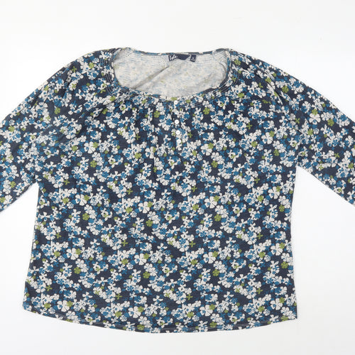 Isle Women's Blue Floral Tunic Blouse XL