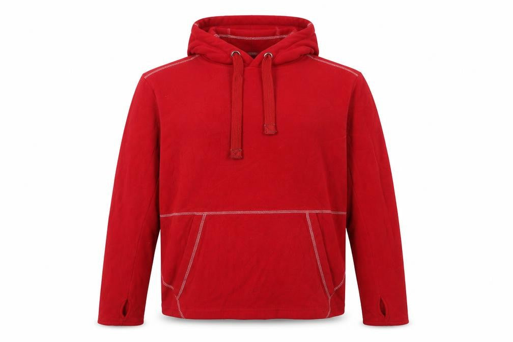 Front view of Crane unisex red pullover hoodie m
